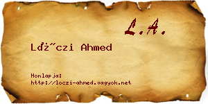 Lóczi Ahmed névjegykártya